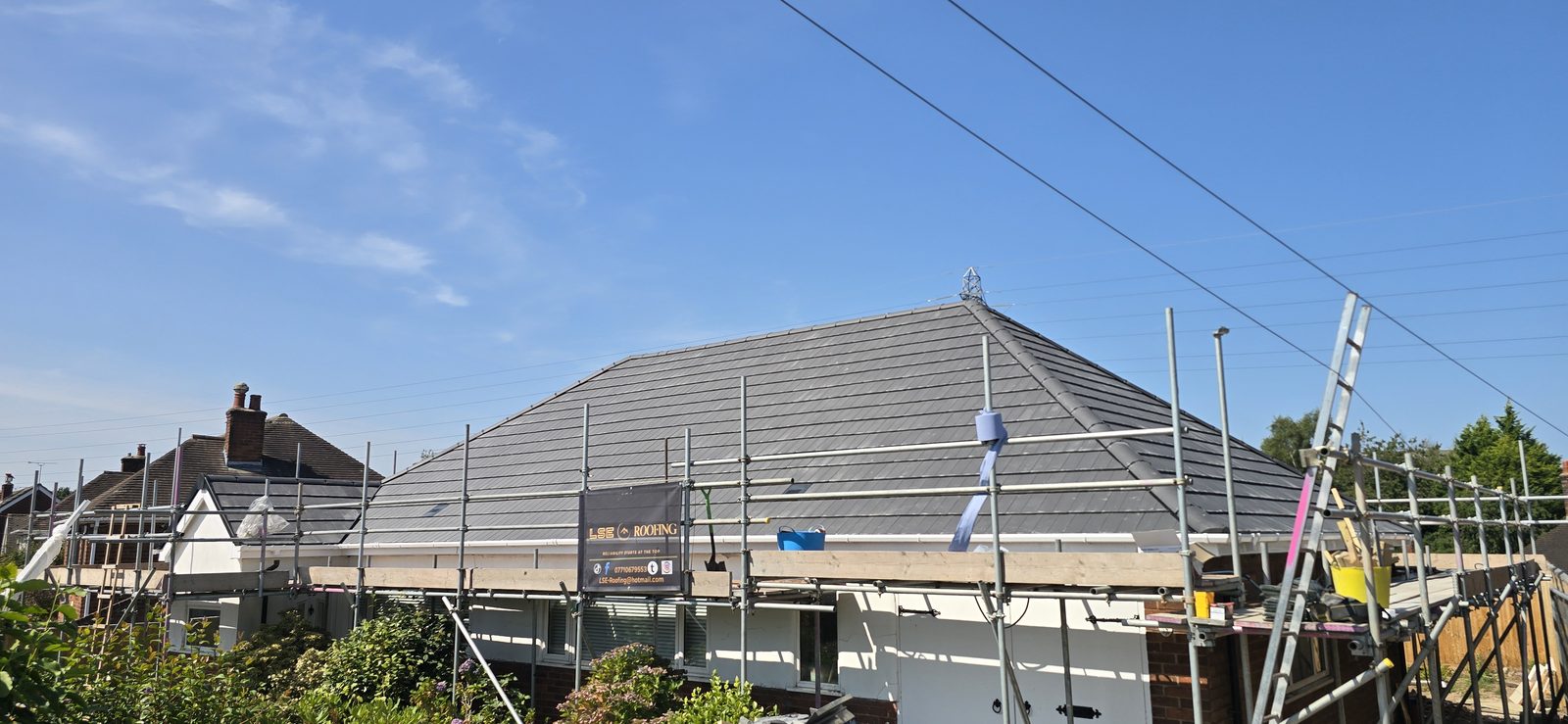 Completed re-roof on the Hawarden bungalow seen from the front